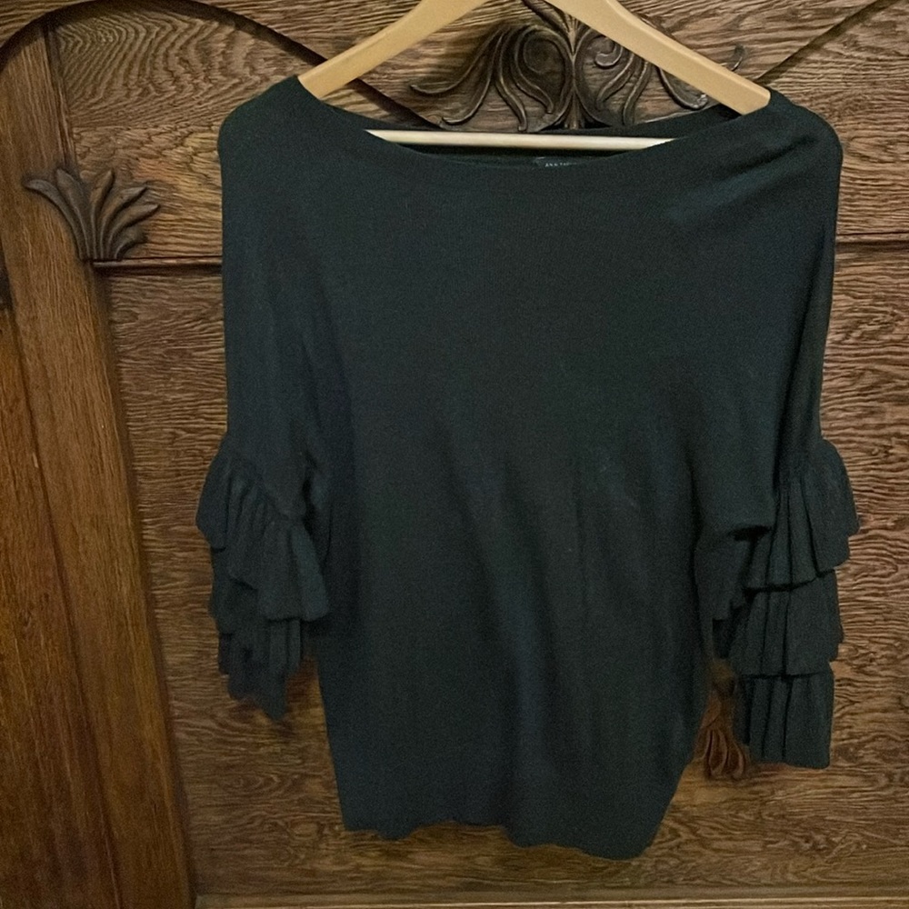 Ann Taylor 3/4 great ruffle sleeve sweater, size M